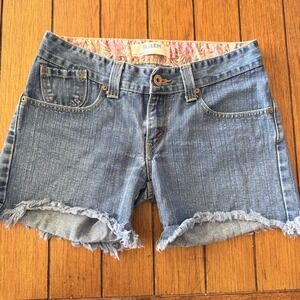 VTG Levis 504 Slouch Denim Shorts Womens 9/30 Blue Low Rise Baggy